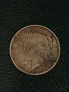 1923 Peace Silver Dollar, 90% Silver, Anthony de Francisci Design, Heavy Circulation