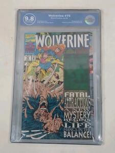 EGS 9.8 Wolverine #75 (1993) Marvel Comics, Wraparound Holo Cover, White Pages, COA, Serial 5778