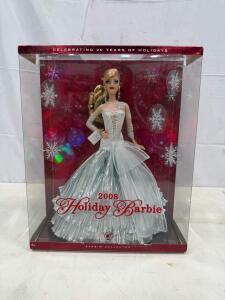 2008 Holiday Barbie 20th Anniversary Doll, Mattel Collector Series, Boxed, L9643, 11.5" Tall