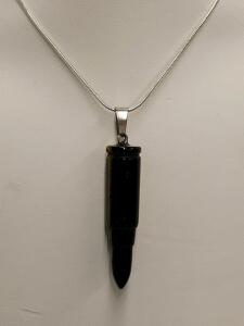 Bullet Shaped Tiger Eye Jasper Gemstone on a 24" Necklace