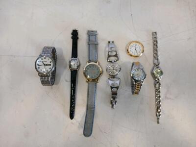 Sharp Men's Quartz Watch, Via Nova & Assorted Ladies' Analog Watches Lot of 7