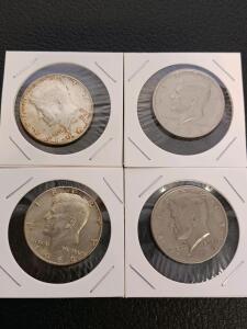 Kennedy Half Dollar Lot, 1966 & 1967 40% Silver, 1971 Copper-Nickel, 5 Coin Mixed Dates