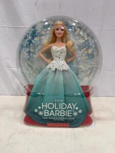 2016 Holiday Barbie Doll DGX98 Peace Hope Love Collector Series, Blonde, NIB, Mattel