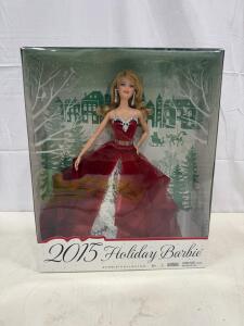 2015 Holiday Barbie Collector Edition, Red Gown, Boxed, Model CJF41, 11.5-Inch Doll