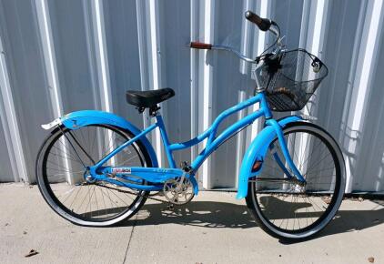 Fuji Shangri-La Step-Through Cruiser Bike, 26" Wheels, Single-Speed, Coaster Brake, Blue