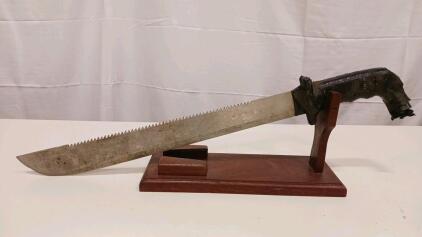 Vintage Sawback Machete with Custom Handle