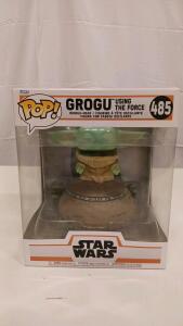 Funko Pop! Star Wars: The Mandalorian Grogu Using The Force #485 Bobble-Head Figure with Lights & Sound