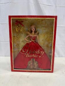 2014 Holiday Barbie Collector Doll BDH21, Mattel, Red & Gold Gown, Boxed, UPC 746775013531