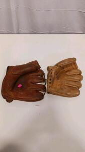 Vintage MacGregor T784 Carl Furillo and Holiday 50-007 Fielder&rsquo;s Baseball Gloves, Leather, 1950s-70s
