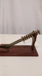 WWII USN Mark I Style Military Fighting Knife, Stacked Leather Handle