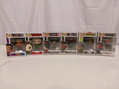 Lot of 6 Funko Pop! Figures: Marvel, Stranger Things, TMNT, NASCAR, Halo - MIB, Assorted Series