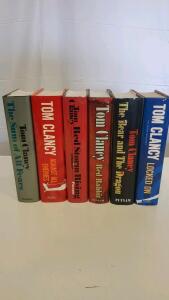 Set of 6 Tom Clancy Hardcovers: Sum of All Fears, Red Storm Rising, Bear and Dragon, More, DJ