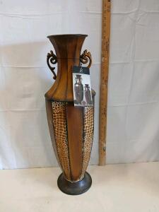Elegant Expressions by Hosley H94908WA 26" Decorative Metal Floor Vase with Embossed Design