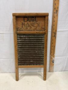Dubl Handi Vintage Washboard by Columbus Washboard Co., 18"x8.5" Wood & Galvanized Steel USA sp-14