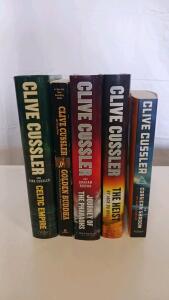 Clive Cussler Adventure Lot: 5 Novels - Dirk Pitt, NUMA, Oregon, Isaac Bell Series - HC & PB