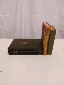 Set of Five Vintage and Antique Hardback Books, National Geographic & Literature