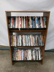 DVD Collection with Wooden Media Shelf &ndash; Approx. 60-70 Titles, 3-Shelf Unit