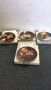 (4) Norman Rockwell Plates