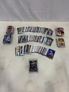 Approx. 200+ Assorted Sports Cards Including Tom Brady Football, Basketball, Baseball And More