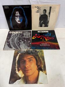 KISS Ace Frehley, Bob Dylan, Uriah Heep, Neil Diamond, Barry Manilow Lot - Classic 1970s Vinyl LPs