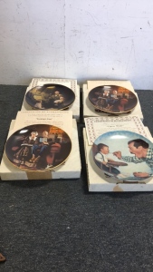 (4) Norman Rockwell Limited Edition Plates