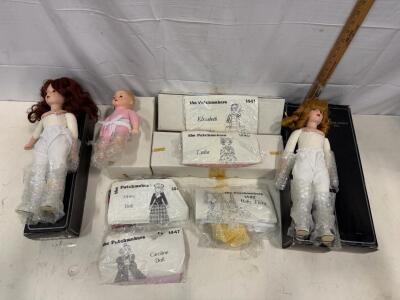 The Patchmakers Porcelain Classics Dolls: Ashley, Caroline, Elizabeth, Lydia, Baby Flora (Sp-7)