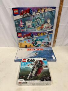 LEGO Star Wars 75312 Boba Fett&rsquo;s Starship, LEGO Movie 2 70837 Spa, 70830 Systar Ship, Monopoly Surf