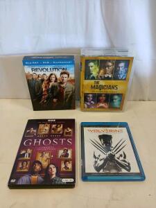 Revolution S1 Blu-ray/DVD, Magicians Complete DVD, Ghosts BBC, Wolverine Blu-ray 3D Set