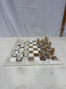 Marble Chess Set with 3.5" King and 12&ndash;15" Board(Bass)