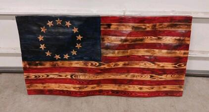 Handcrafted Wooden Betsy Ross Flag Wall Art (Sp-16)