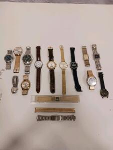 Vintage Watch Lot: Seiko Sportsmatic, Gitano Quartz, Pierre Cardin, Digital & Bands, Men&rsquo;s/Unisex