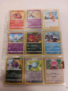 Pok&eacute;mon Card Collection, 72 English Cards, Celebrations & Modern Sets, Reverse Holos, Binder