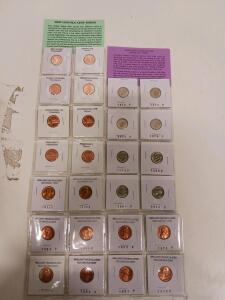 Brilliant Uncirculated U.S. Coin Set: 2009 Lincoln Bicentennial Cents & 8 Roosevelt Dimes, Wheat & Lincoln Cents