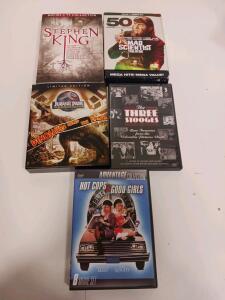 Lot of 5 DVD Box Sets: Jurassic Park 25th Anniv, Stephen King, Mad Scientist, Three Stooges