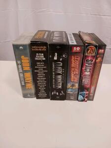 Lot of 6 DVD Movie Collections: John Wayne, Classic Monsters, Spaghetti Westerns, Sci-Fi, Grindhouse