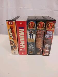 Lot of 5 Multi-Movie DVD Sets: 50-Movie B-Movie Blast, Eddie Murphy 14, Tales of Terror, More