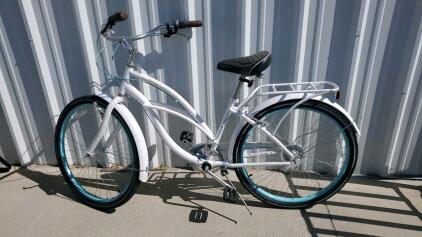 Schwinn Cruiser Bicycle, White, 26" Wheels, Comfort Seat, Rear Rack, Fenders, Single-Speed