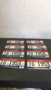 (8) Idaho License Plates