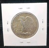 1944-D Walking Liberty Half Dollar, AU, 90% Silver, Denver Mint, 50&cent; Coin, Adolph Weinman - 2