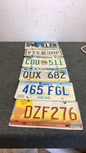 (6) Various States License Plates