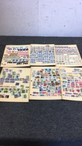 (6) Album Pages Of Stamps Large Lot