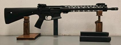 KE Arms KP-15 AR-9 9mm Carbine, 16" Barrel, Polymer Lower, Two Extra Magazines, Flip-Up Sights, KM03344