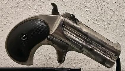 Remington Derringer .41 Rimfire, Nickel, Serial #570, Ilion NY, Late 1800s