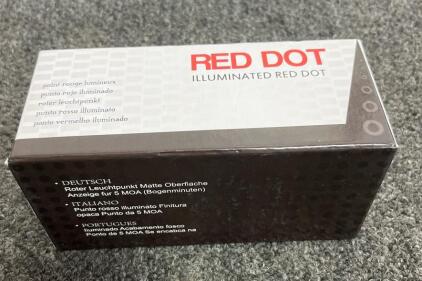 Red Dot Illuminated Rifle Scope, 5 MOA, 1x Magnification, Picatinny Mount, Matte Black