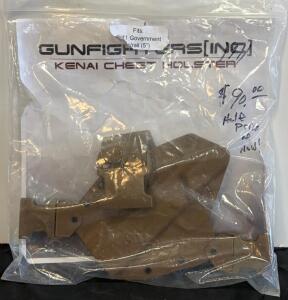 GunfightersINC Kenai Chest Holster For 1911 Government 5" Rail, Coyote Brown, Right Hand