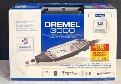 Dremel 3000 Rotary Tool Kit, 1.2A, 120V, 5,000&ndash;35,000 RPM, 79 Accessories, Flex Shaft, Cutting Shield