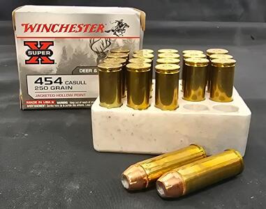 Winchester Super X .454 Casull 250Gr JHP Ammunition, 20 Rounds, 1300 Fps, Brass Case