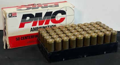 PMC .45 Long Colt 250 Grain Lead Flat Point Ammo, 50 Rounds, Brass Case, Made in USA