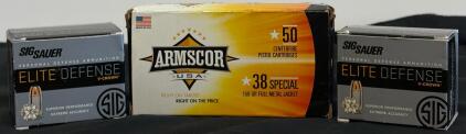 SIG SAUER .38 SPL +P 125gr JHP (40 rds) & Armscor .38 Special 158gr FMJ (50 rds) Ammo