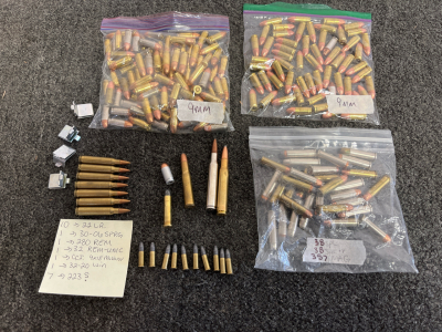 9mm Luger FMJ 115&ndash;124gr Mixed Brass/Nickel, Est. 50&ndash;60 Rounds Per Bag